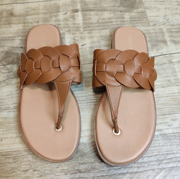 NWOT Nautica Brown Braided Sandals Women's Size 8 - Picture 2 of 4